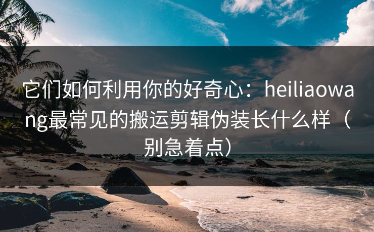 它们如何利用你的好奇心：heiliaowang最常见的搬运剪辑伪装长什么样（别急着点）