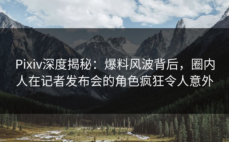 Pixiv深度揭秘：爆料风波背后，圈内人在记者发布会的角色疯狂令人意外