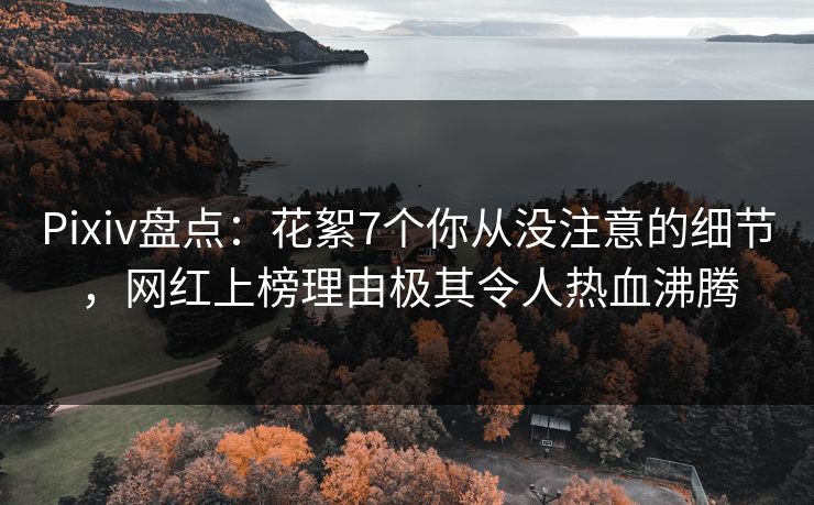 Pixiv盘点：花絮7个你从没注意的细节，网红上榜理由极其令人热血沸腾
